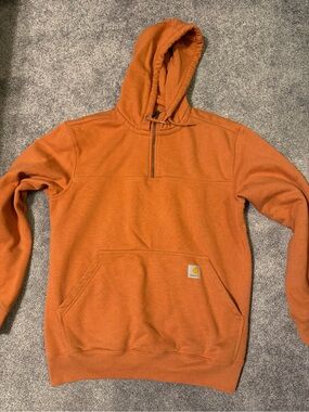 Carhartt Men's Rain Defender Zip-Up Hooded Sweatshirt - Rust Orange